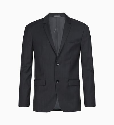 Calvin Klein Ruhák HU086110 | Calvin Klein Fitted Textured Wool Férfi Blézer Fekete